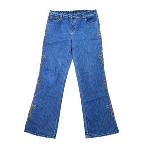 Woman’s Andre Bini floral embroidered and studded Jeans Size 12